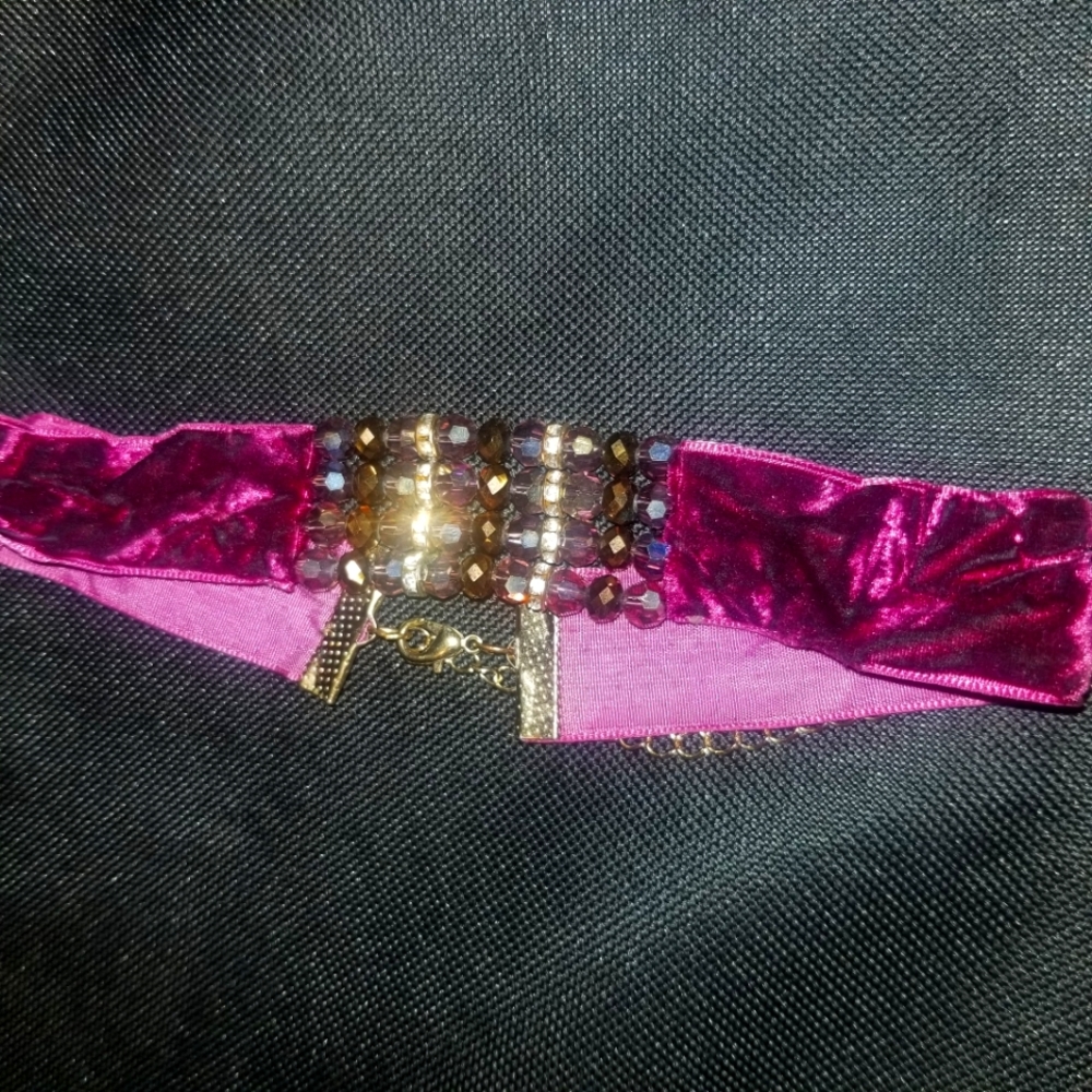 Purple beaded choker